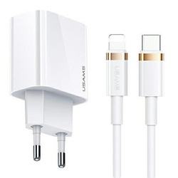 USAMS Ładowarka USB-C - Lightning 20W Pd Biały